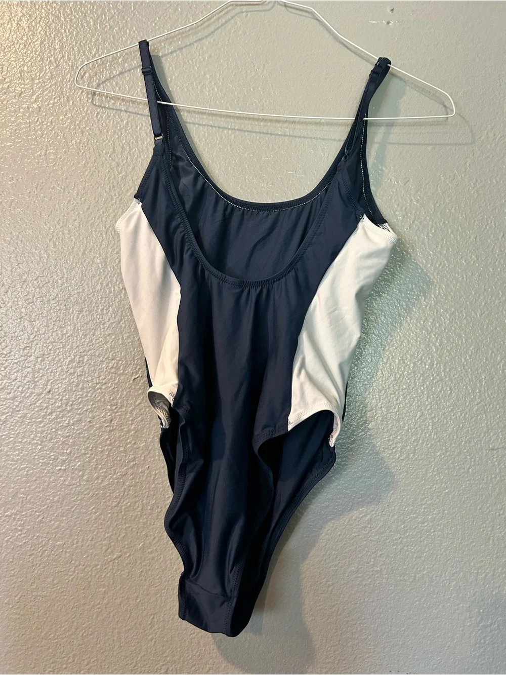 SKIMS Swim USA Neck One Piece Swimsuit Navy Colorblock - Size M